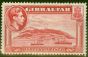 Old Postage Stamp from Gibraltar 1938 1 1/2d Carmine SG123 Fine Lightly Mtd Mint