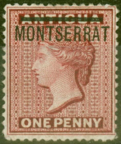 Collectible Postage Stamp from Montserrat 1876 1d Red SG1 Fine Mtd Mint