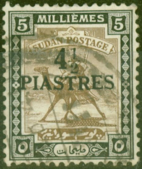Collectible Postage Stamp from Sudan 1941 4 1/2p on 5m Olive-Brown & Black SG79 Fine Used (4)