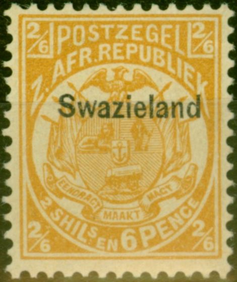 Valuable Postage Stamp Swaziland 1890 2s6d Buff SG7 Fine & Fresh MM