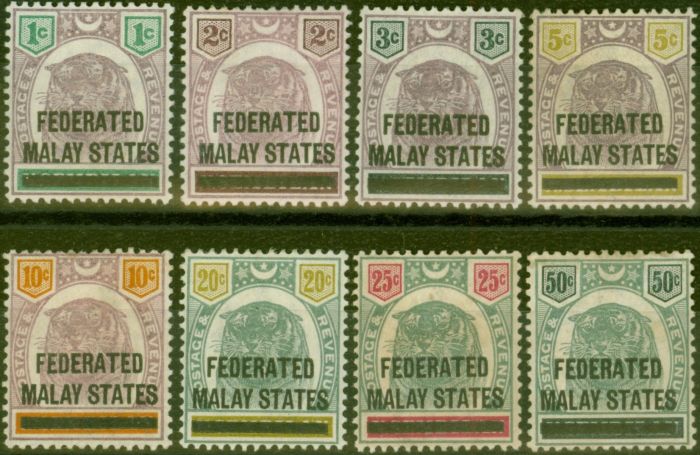 Valuable Postage Stamp from Fed of Malay States 1900 set of 8 SG1-8 Good Mtd Mint