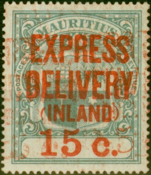Valuable Postage Stamp Mauritius 1904 15c Grey-Green SGE6bVar Surch Triple Fine VLMM Scarce Variety