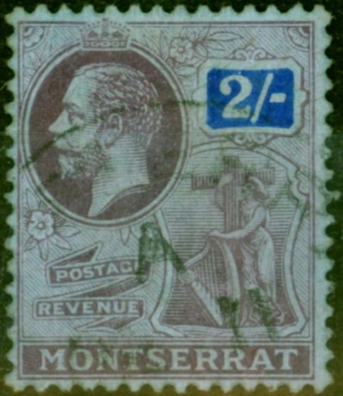 Rare Postage Stamp Montserrat 1916 2s Purple & Blue-Blue SG57 Fine Used