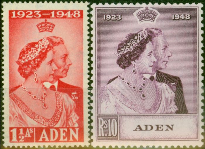 Collectible Postage Stamp Aden 1949 RSW Set of 2 SG30-31 V.F VLMM (2)