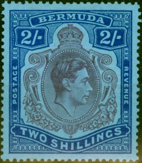 Valuable Postage Stamp Bermuda 1943 2s Purple & Deep Blue-Pale Blue SG116d Fine LMM