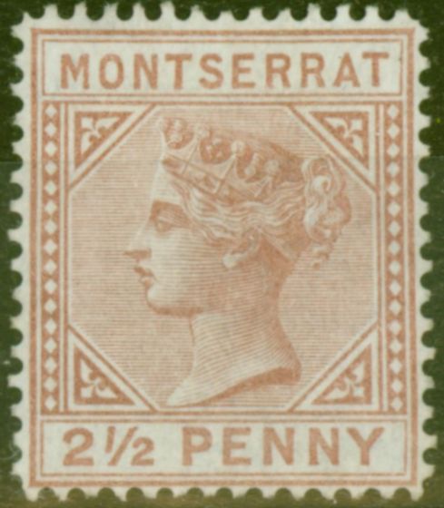 Valuable Postage Stamp from Montserrat 1880 2 1/2d Red-Brown SG4 Fine & Fresh Unused