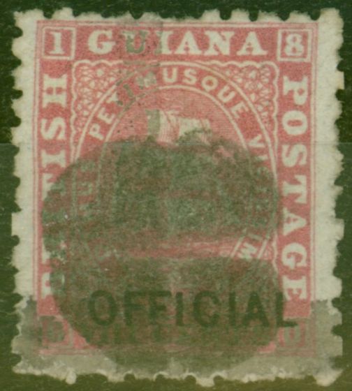 Rare Postage Stamp from British Guiana 1878 2c on 8c Rose SG146 Fine Used Ex-Sir Ron Brierley