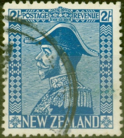 Old Postage Stamp from New Zealand 1926 2s Dp Blue SG466 Jones Fine Used