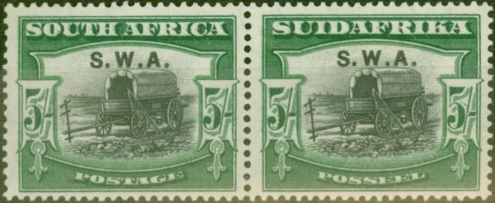 Rare Postage Stamp from S.W.A 1927 5s Black & Green SG66 V.F Very Lightly Mtd Mint