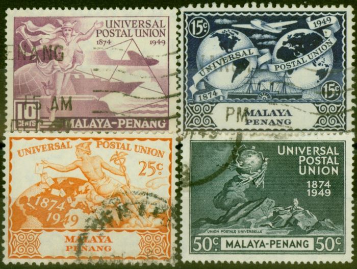 Rare Postage Stamp Penang 1949 UPU Set of 4 SG23-26 Fine Used Stamp