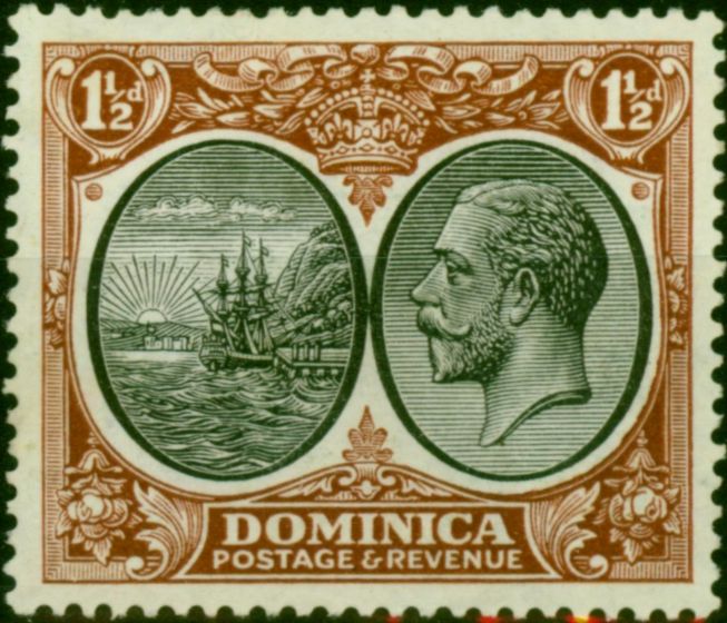 Dominica 1933 1 1/2d Black & Red-Brown SG75 Fine MM  King George V (1910-1936) Collectible Stamps