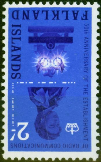 Valuable Postage Stamp from Falkland Islands 1962 2s Dp Violet & Ultramarine SG210w Wmk Inverted V.F MNH