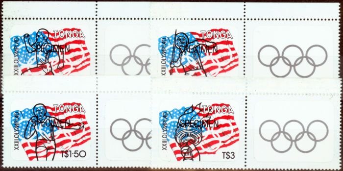 Valuable Postage Stamp from Tonga 1984 Olympics Specimen set of 4 SG884s-887s Fine MNH