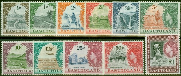 Old Postage Stamp Basutoland 1961-62 Set of 11 SG69-79 Fine LMM