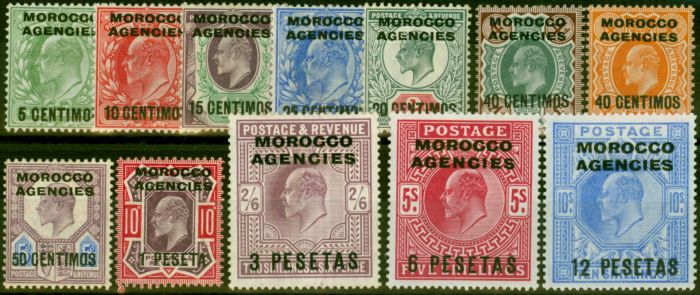 Collectible Postage Stamp Morocco Agencies 1907-10 Set of 12 SG112-123 Fine MM