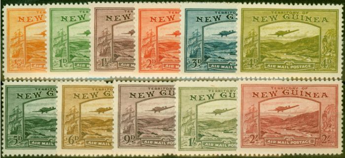 Old Postage Stamp New Guinea 1939 Air Set of 11 to 2s SG212-222 Fine MM