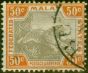 Rare Postage Stamp Fed Malay States 1906 50c Grey-Brown & Orange-Brown SG47c Fine Used