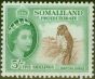 Old Postage Stamp from Somaliland 1953 5s Red-Brown & Emerald SG147 V.F MNH