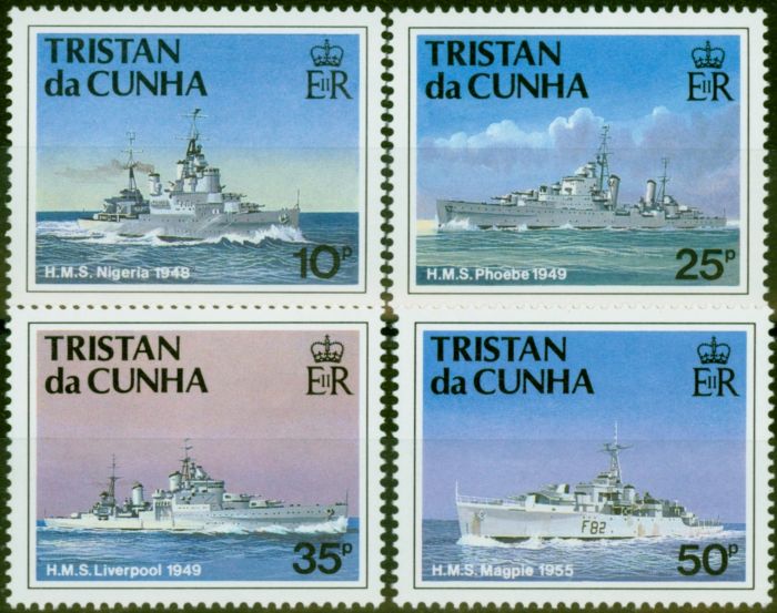 Rare Postage Stamp Tristan da Cunha 1994 Royal Navy Ships 3rd Series Set of 4 SG565-568 Fine LMM
