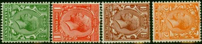 Rare Postage Stamp GB 1924 Wmk Sideways Set of 4 SG418a-421b Fine MM