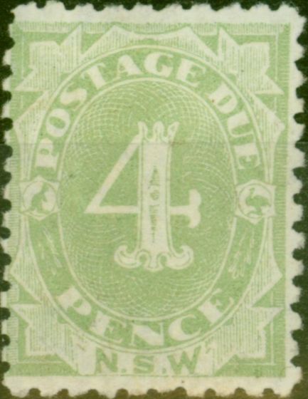 Valuable Postage Stamp from N.S.W 1893 4d Green SGD5B P.10 & 11 Fine Lightly Mtd Mint