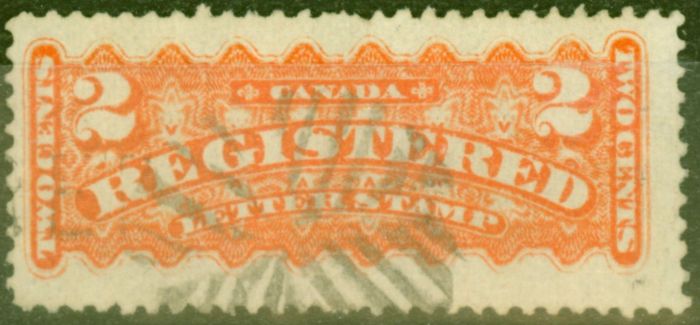 Collectible Postage Stamp from Canada 1876 2c Orange SGR10 P. 12 x 11.5 Fine Used