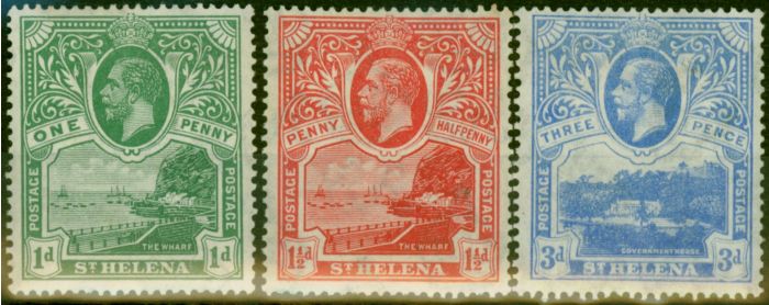 Valuable Postage Stamp St Helena 1922 Set of 3 SG89-91 Good MM