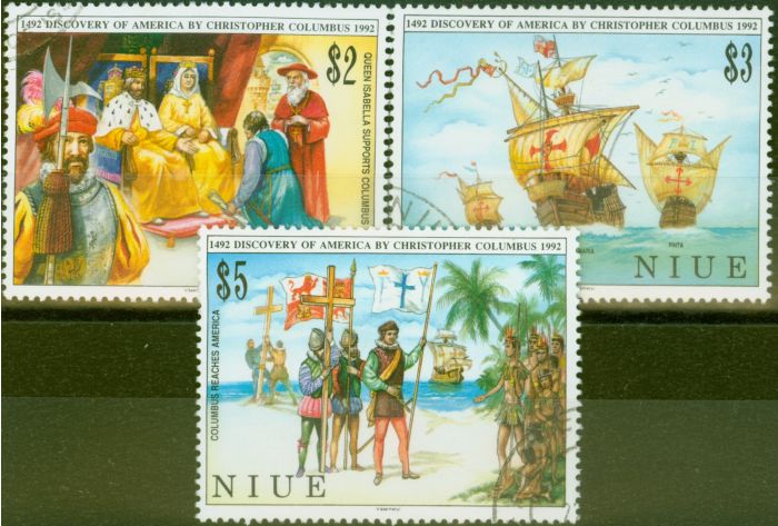Rare Postage Stamp from Niue 1992 Columbus set of 3 SG731-733 V.F.U