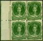 Old Postage Stamp from Nova Scotia 1860 8 1/2c Deep Green SG26 Fine MNH Imprint Block of 4