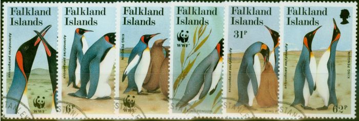 Old Postage Stamp from Falkland Islands 1991 King Penguin Set of 6 SG633-638 V.F.U