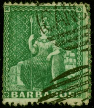 Barbados 1861 SG17 Perkins Bacon Hand Cancelled Stamp 